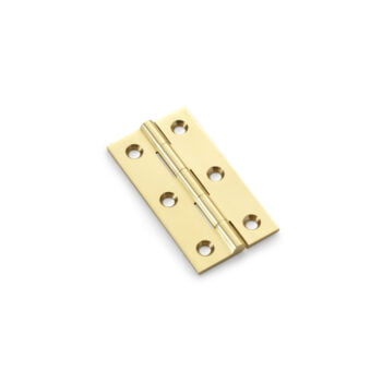 Golden door hinge on white background.