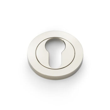 Silver keyhole cover on white background