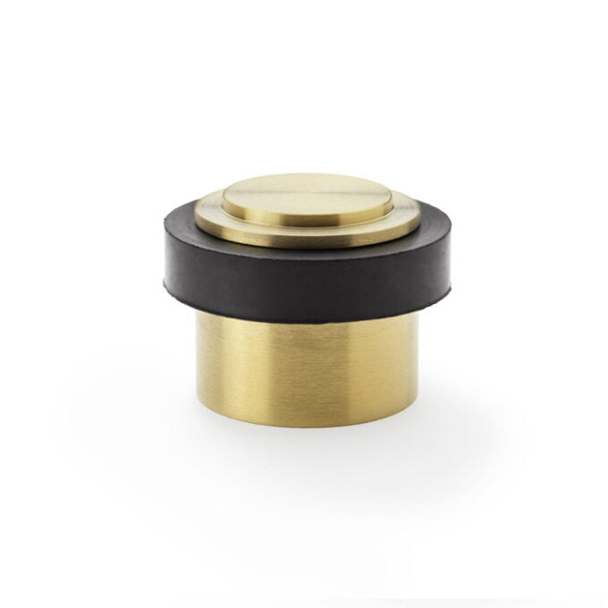 Brass and black rubber industrial component.