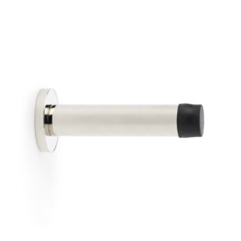 Stainless steel towel rail on white background