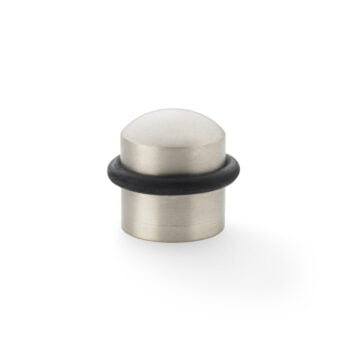Stainless steel door stop with rubber buffer
