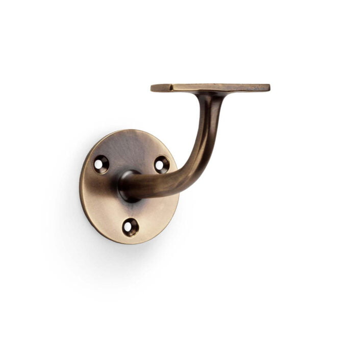 Bronze wall-mounted hook on white background