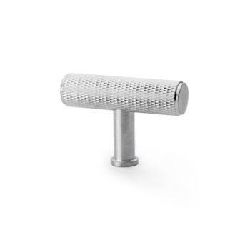 Metal textured handle on white background