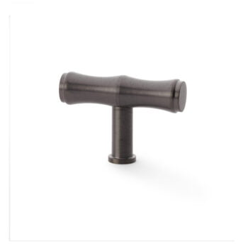 Bronze T-shaped knob on white background