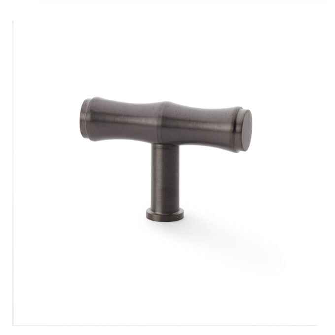 Bronze T-shaped knob on white background