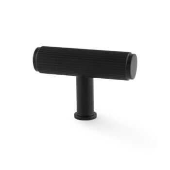 Black ribbed horizontal gym handle on stand.