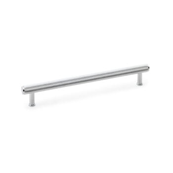 Crispin Knurled T-bar Cupboard Pull Handle - Polished Chrome - Centres 224mm handlebar on white background