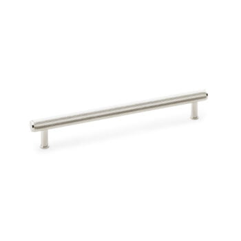 Crispin Knurled T-bar Cupboard Pull Handle - Polished Nickel - Centres 224mm handle on white background