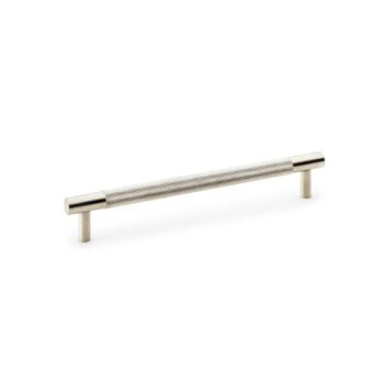 Brushed nickel cabinet handle with textured grip