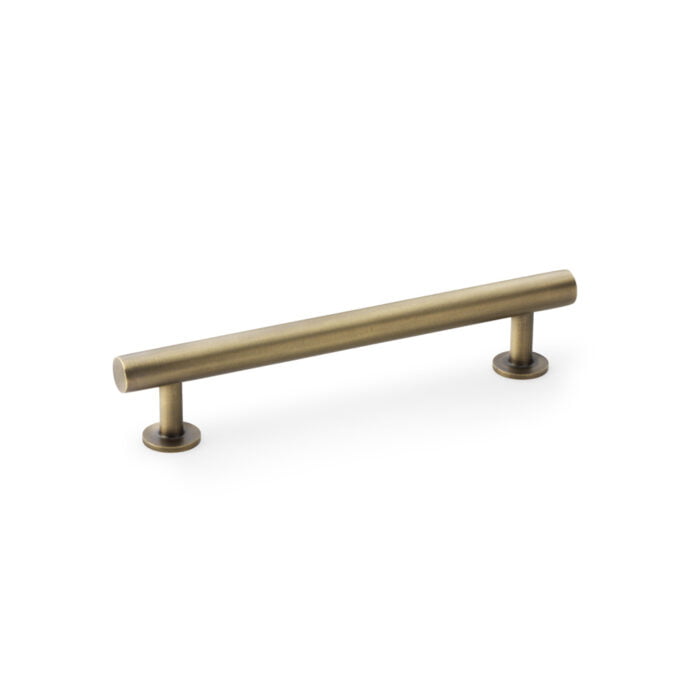 Bronze cabinet handle on white background.