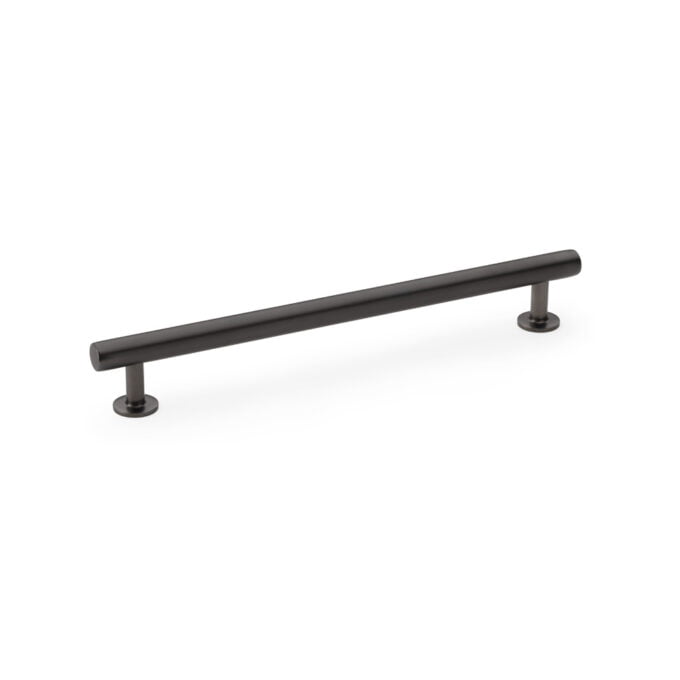 Round T-Bar Cabinet Pull Handle - Dark Bronze - Centres 192mm kitchen cabinet handle on white background.