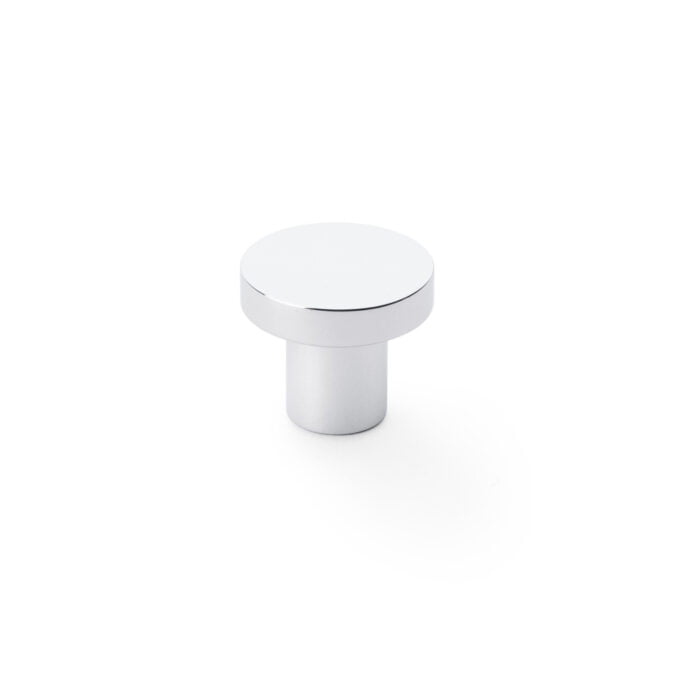 White modern cabinet knob on white background