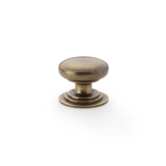 Antique bronze cabinet knob isolated on white background.