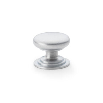 Silver cabinet knob isolated on white background