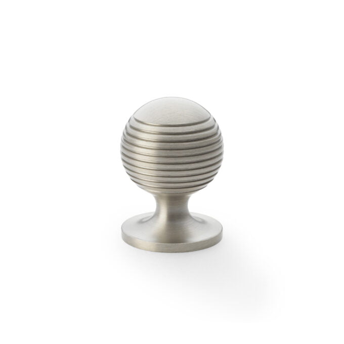 Caesar Cupboard Knob on Round Rose - Satin Nickel - 32mm