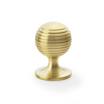 Caesar Cupboard Knob on Round Rose - Satin Brass PVD - 38mm background.