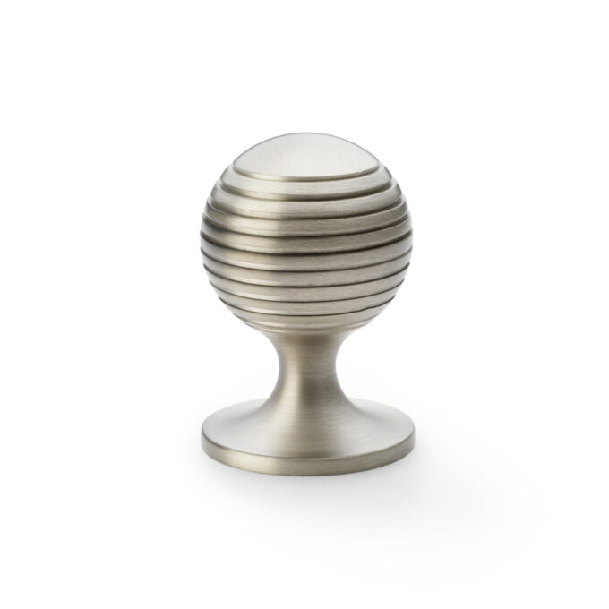 Caesar Cupboard Knob on Round Rose - Satin Nickel - 38mm