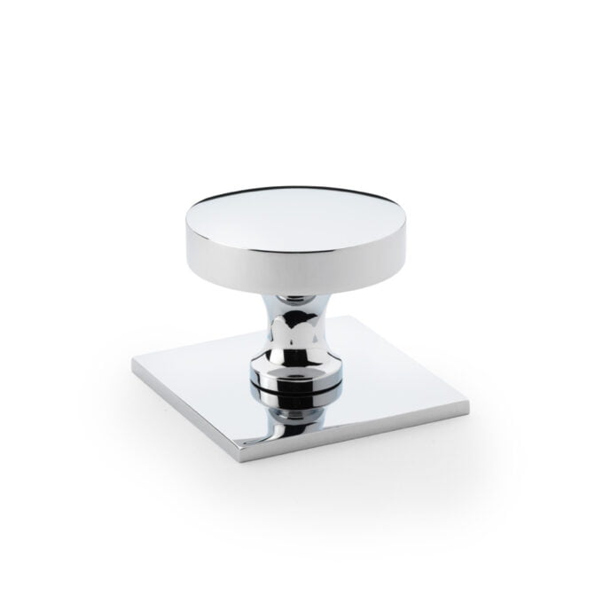 Chrome espresso tamper on white background