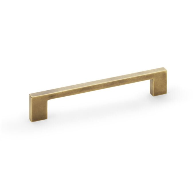 Marco Cupboard Pull Handle 160mm - Antique Brass Bronze cabinet handle on white background.