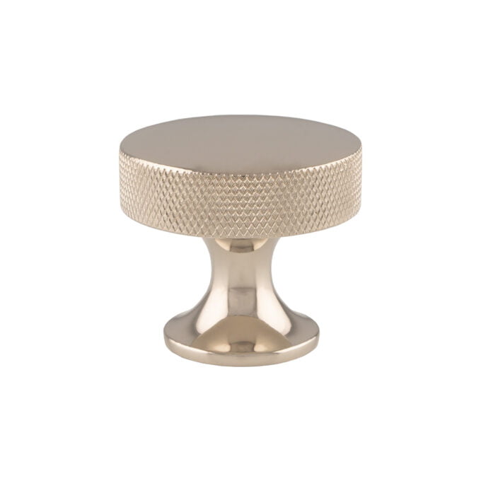 Gold textured cake stand on white background.