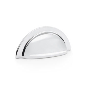 Bardom Ridged Cabinet Cup Pull 76mm - Polished Chrome