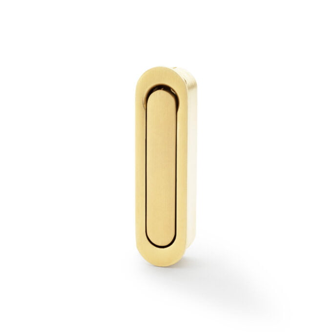 Radius collection Sliding Door Edge Pull in Satin Brass