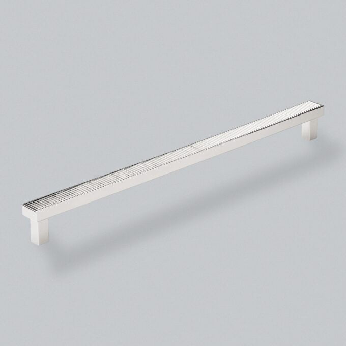 Modern white textured handle on a grey background