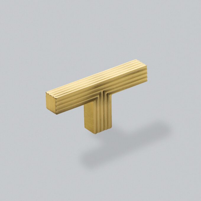 Battersea T-Bar Knob - Brushed Satin Brass - 60mm