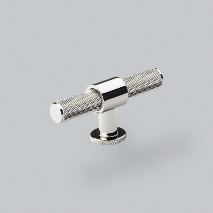 Belgravia T-Bar Knob - Polished Nickel - 82mm