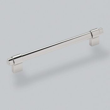 Modern chrome cabinet 192MM handle on white background.