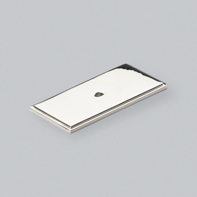 Callcott Rectangle Backplate - Polished Nickel - 76mm