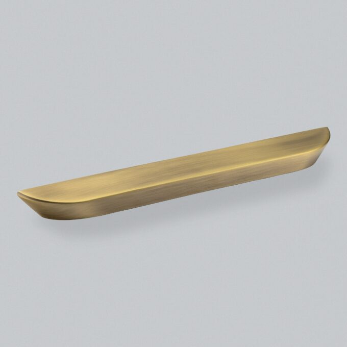 Golden incense holder on a grey background.