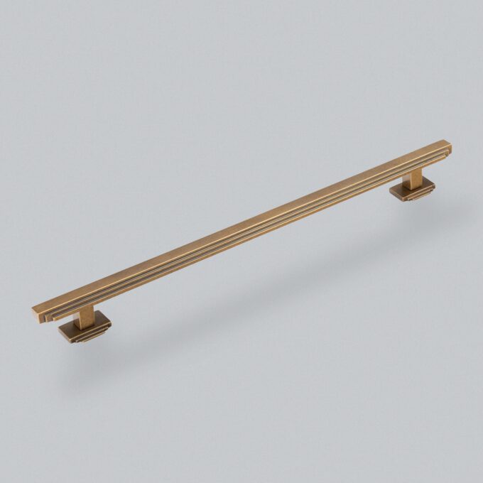 Fitzrovia Pull Handle 320mm - Burnished Brass Waxed