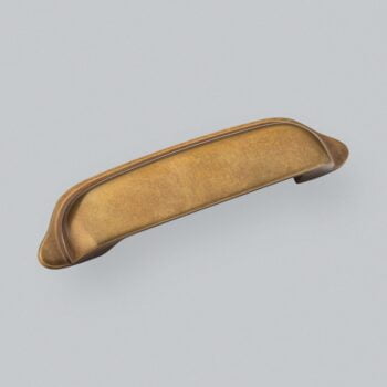 Fleur Cup Handle 96mm - Burnished Brass Waxed