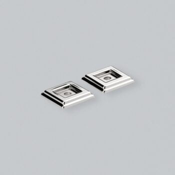 Liberty D Handle Square Backplate (Pair) - Polished Chrome - 25mm