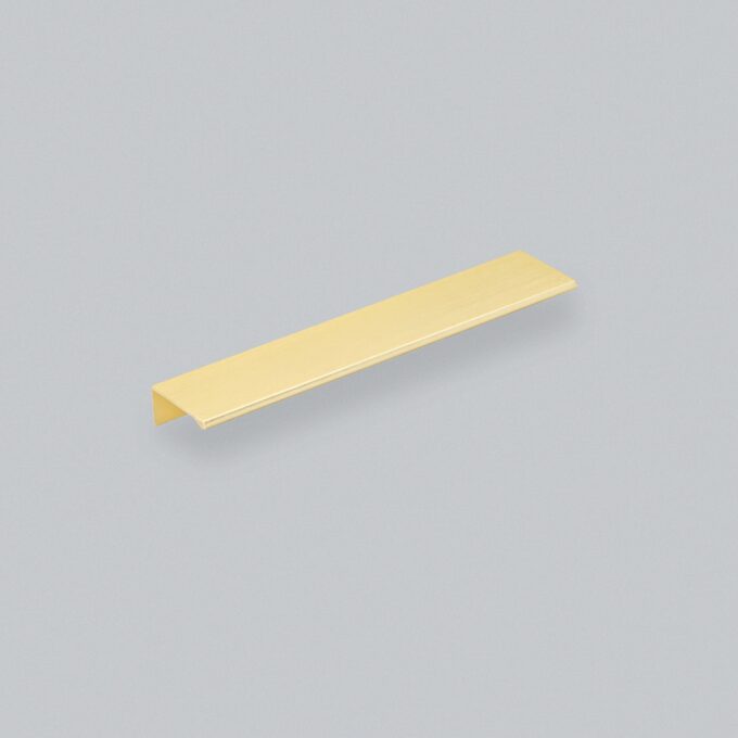 Gold metal bar on grey background.