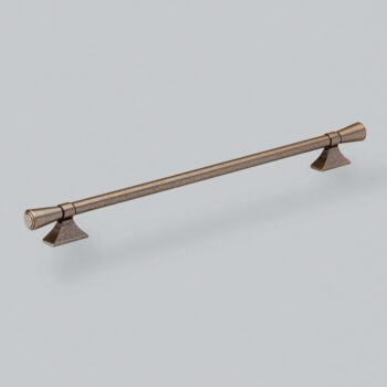 Antique bronze curtain rod on white background