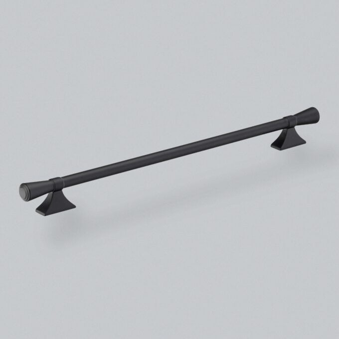 Black modern wall-mounted towel rail.