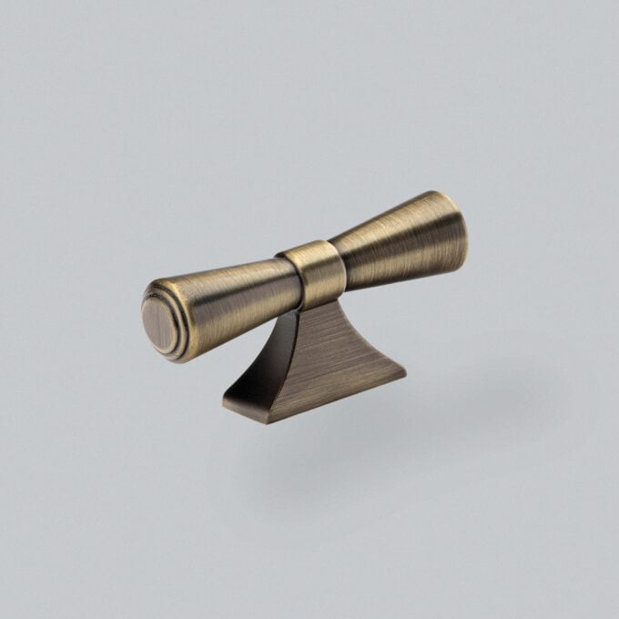 Pembrey T-Bar Knob - Dark Brushed Brass - 82mm