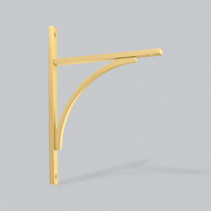 Minimalist yellow wall-mounted shelf bracket design