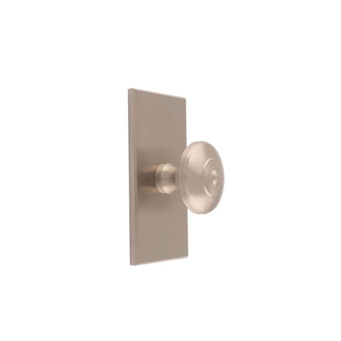 Anderson knob on Backplate- Satin Nickel 76mm x 40mm