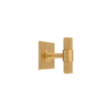 Knurled 40mm backplate 50mm T-Bar knob - Satin Brass