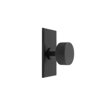Knurled 76mm Backplate - Matt Black - 35mm knob