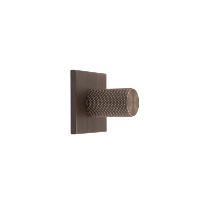 Knurled Cylinder 40mm backplate - Antique Brass - 18mm x 30mm knob