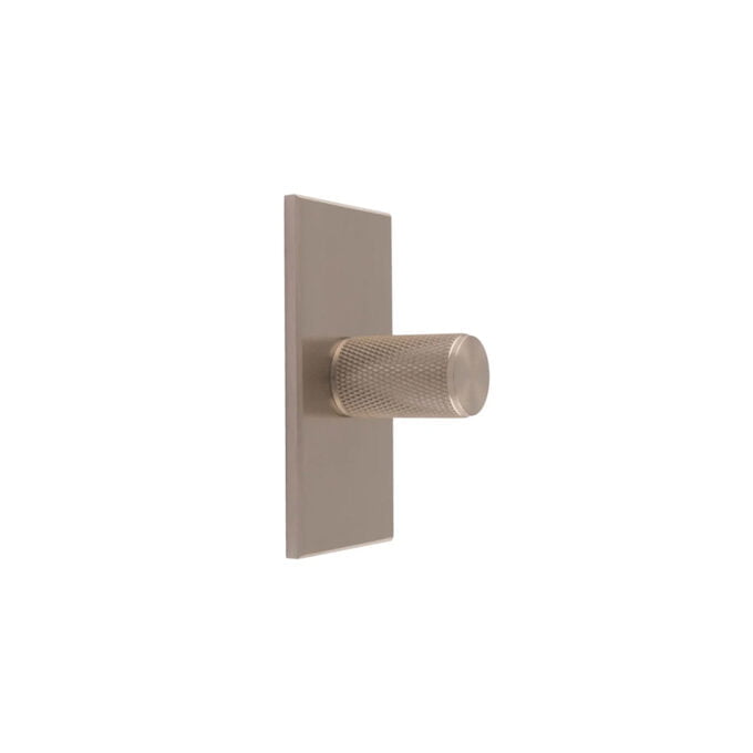 Knurled Cylinder 40mm backplate- Satin Nickel - 18mm x 30mm knob