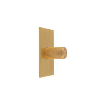 Knurled Cylinder 76mm backplate- Satin Brass - 18mm x 30mm knob