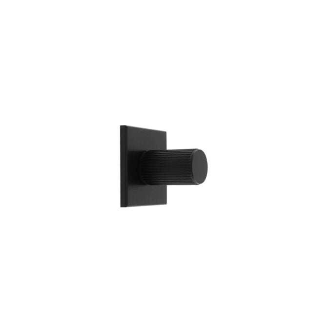 Lines Cylinder Knob on 40mm Backplate - Matt Black