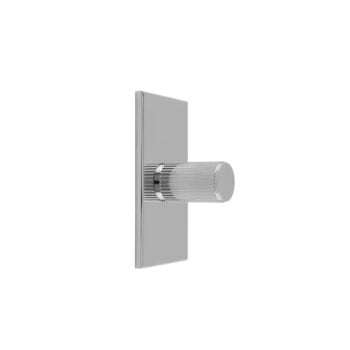 Lines Cylinder Knob on 76mm Backplate - Polished Chrome
