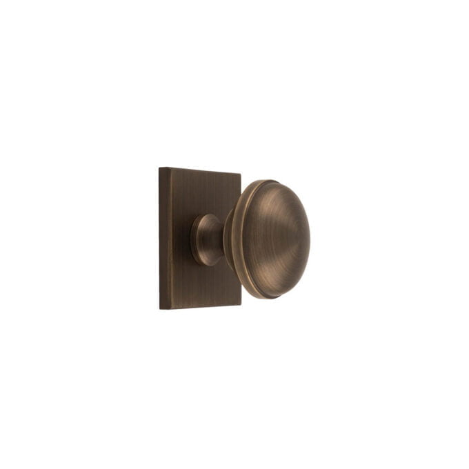 Warwick Cupboard Knob on 40mm Backplate - Antique Brass