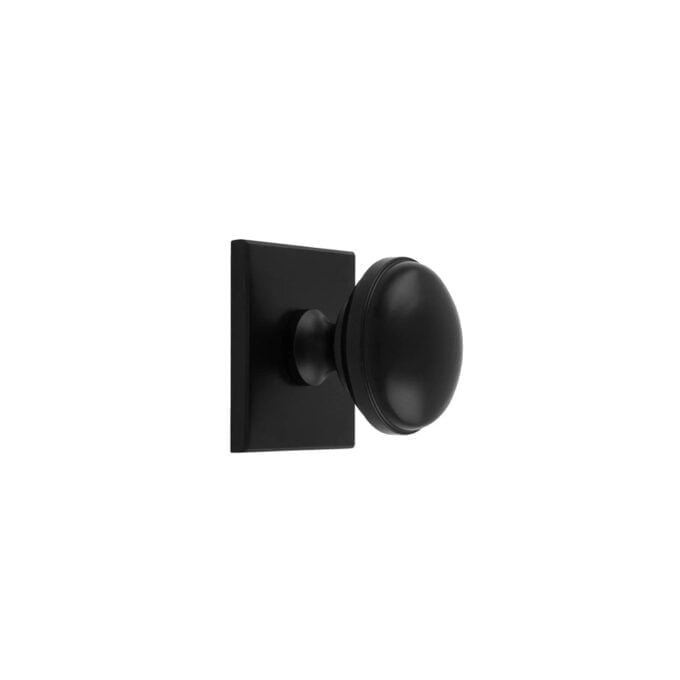 Warwick Cupboard Knob on 40mm Backplate - Matt Black